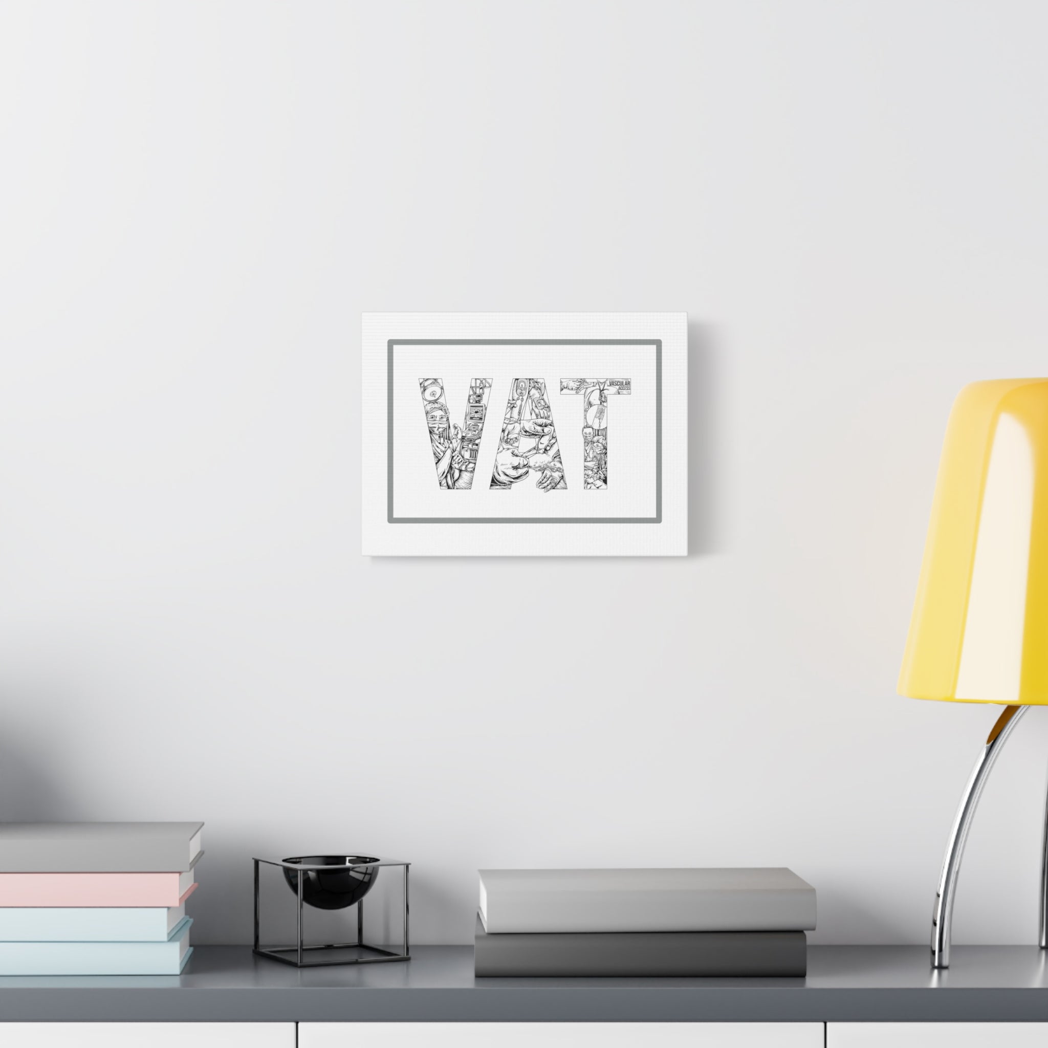 VAT in Action gray box Matte Canvas Wall Art, Stretched, 1.25"