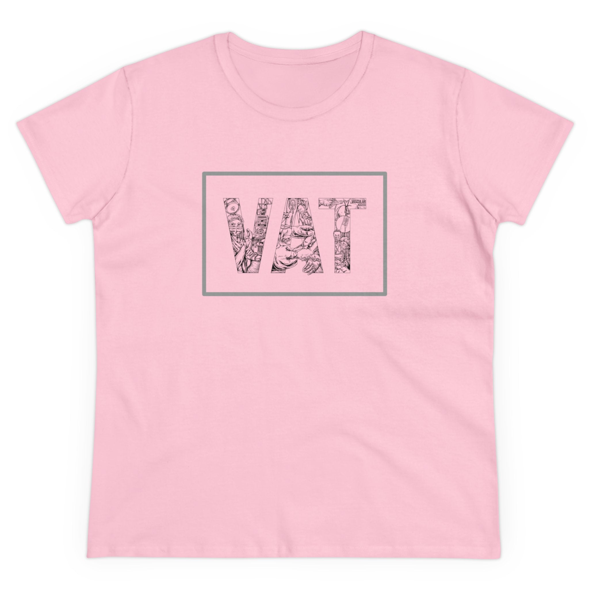 VAT in Action square outline Women's Midweight Cotton Tee