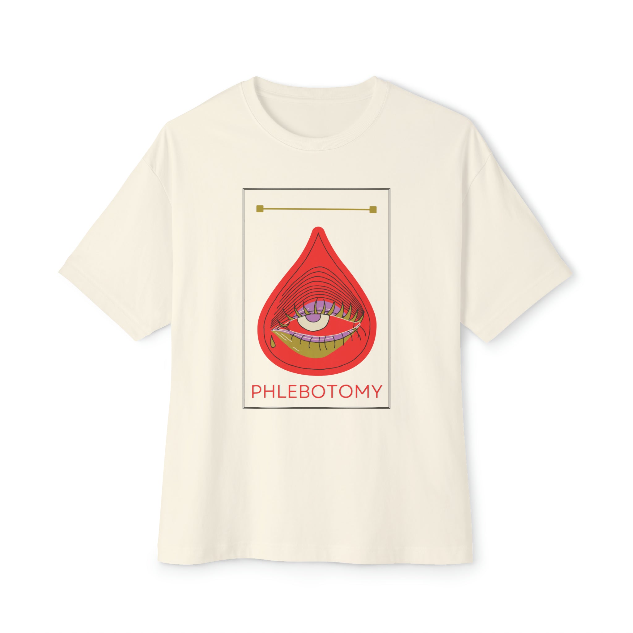 Eye drop Phlebotomy Unisex Oversized Boxy Tee