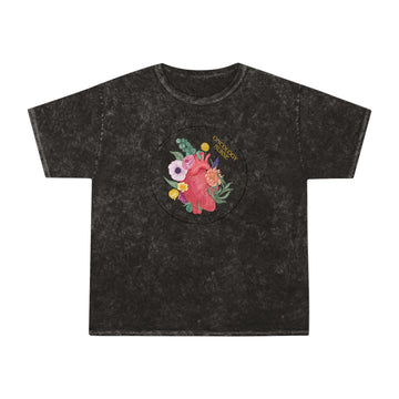 Oncology nurse floral heart, Unisex Mineral Wash T-Shirt