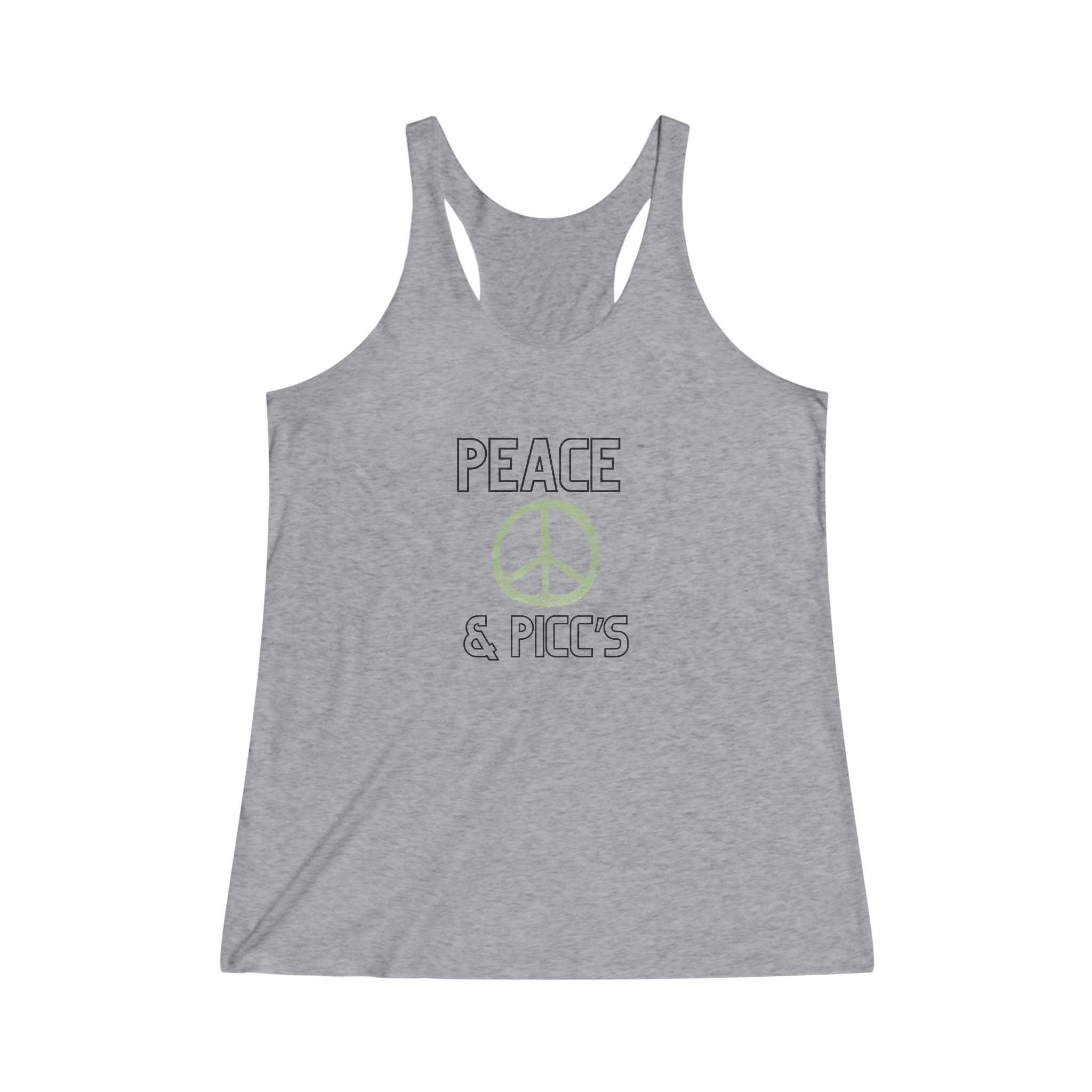 Peace & PICC's Women's Tri-Blend Racerback Tank