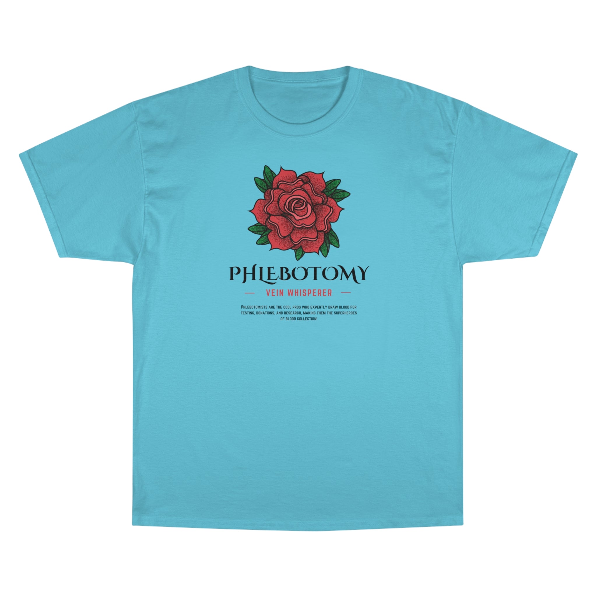 Phlebotomy Vein Whisper with Rose unisex t-shirt