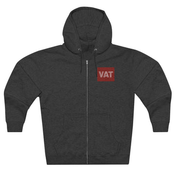 All Words VAT Crimson block style Unisex Premium Full Zip Hoodie