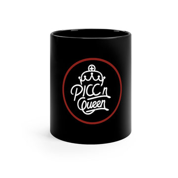 PICC'n Queen encircled in red 11oz Black Mug