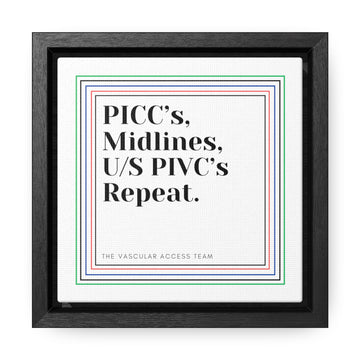 PICC Midline repeat Gallery Canvas Wraps Wall Art, Square Frame