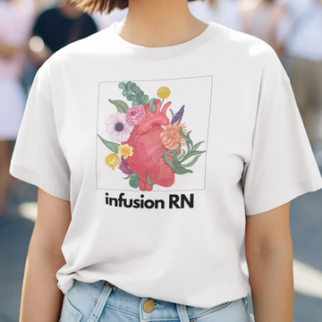 Floral heart Infusion RN, Organic unisex t-shirt