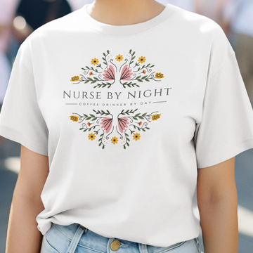 Floral Nurse by Night Coffee by Day Unisex Classic Tee